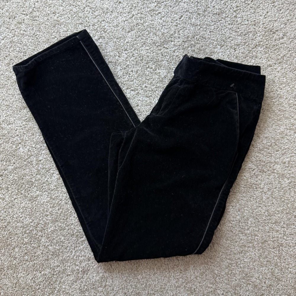 Jimmy'Z Dress Pants Womens 9/10 Black Velvet Slim Stretch Pockets Casual Fall